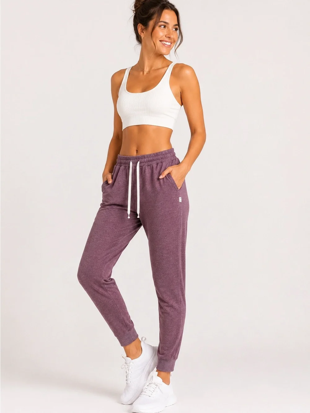 Vuori Performance Jogger DreamKnit VW303 Heather Mauve Plum Women’s Size M - Picture 2 of 8
